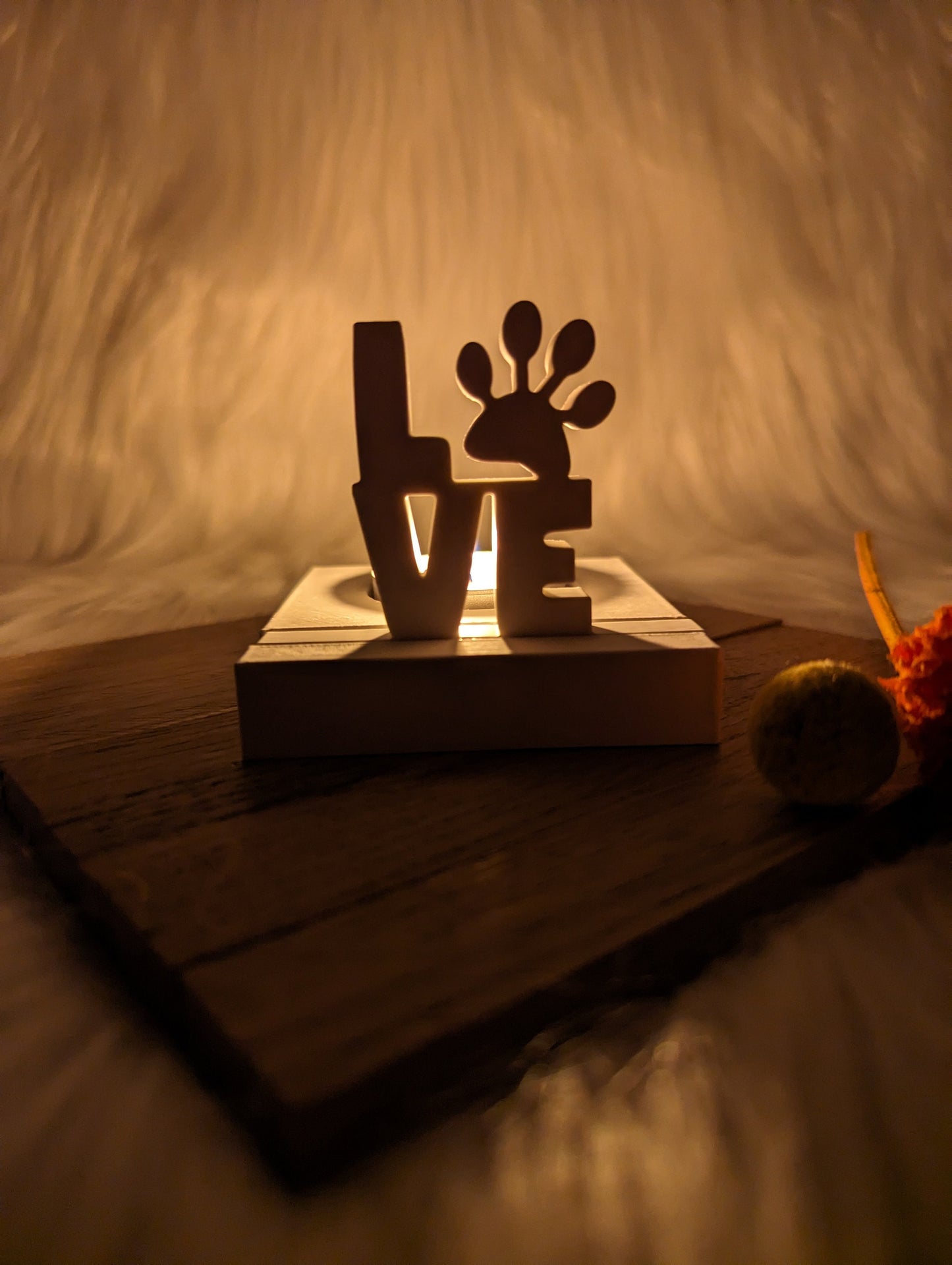 Silikonform Love Pfote für Einschieber / Hund / Katze / Bodenplatte Lichthaus / Teelichthalter / Einschieber / Silikonform