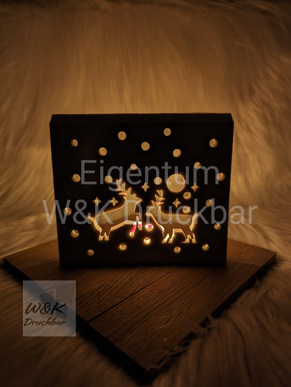 Silikonform für Lichthäuschen / Seitenwand / Weihnachten / Weihnachtsbaum und Weihnachtsmann / Lichthaus / Raysin / Silikonform