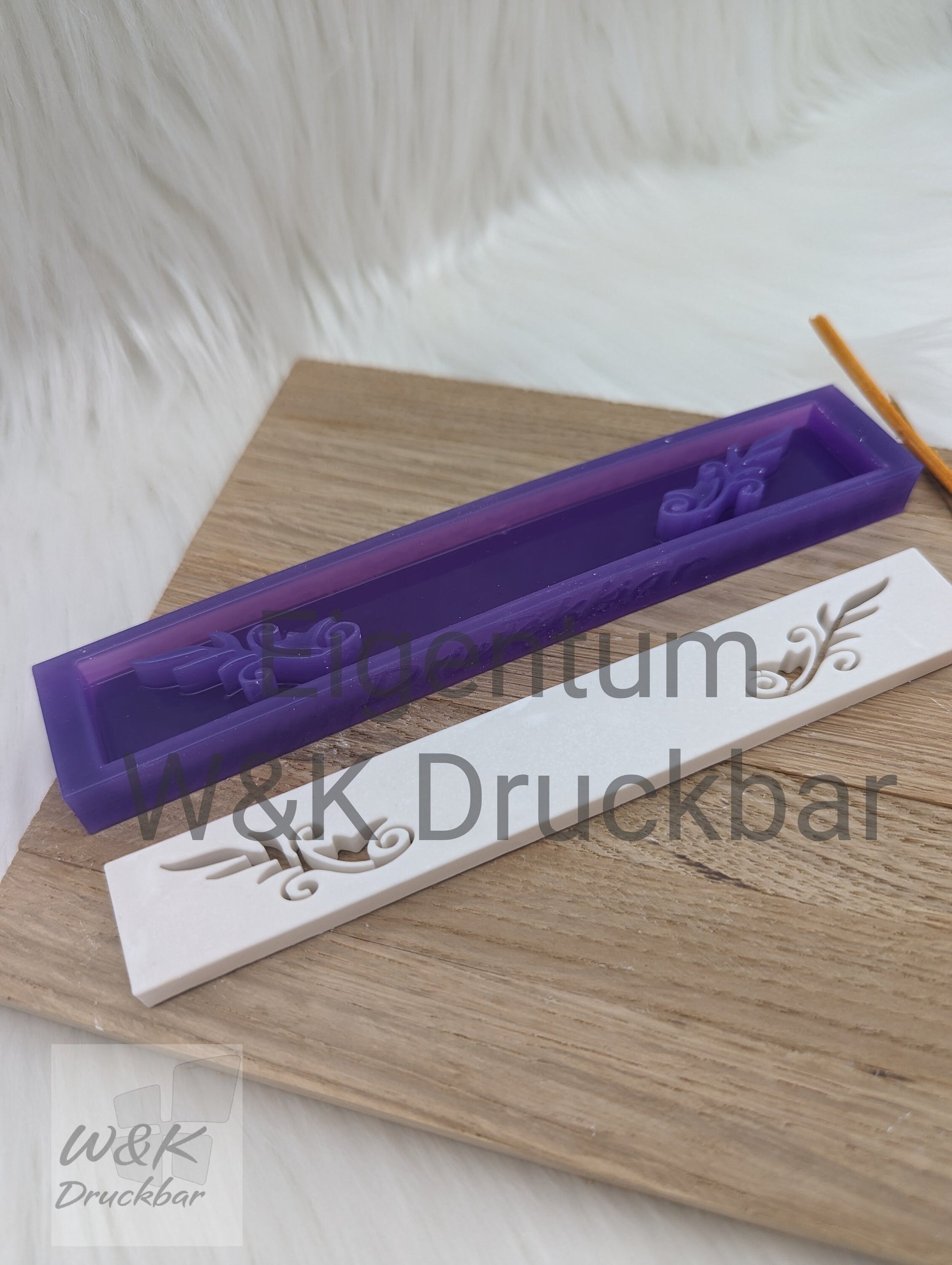 Klötzchen Gießform / Blumen V1 / Silikonform für Klötzchen / 160x22x8 mm / Silikon Klötzchen Gießform / Gießform Klötzchen