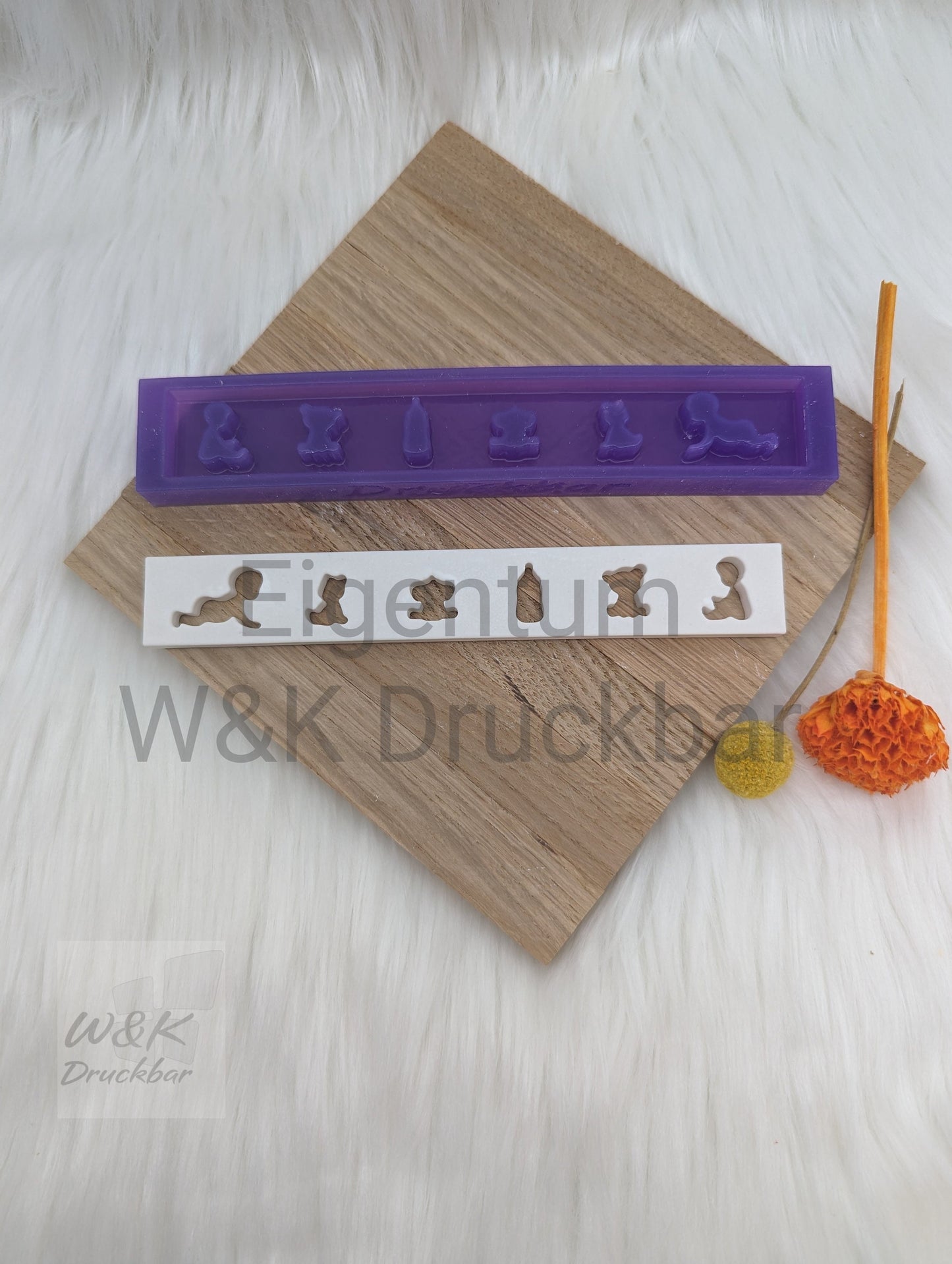Klötzchen Gießform / Babys / Silikonform für Klötzchen / 160x22x8 mm /Silikon Klötzchen Gießform/Gießform Klötzchen