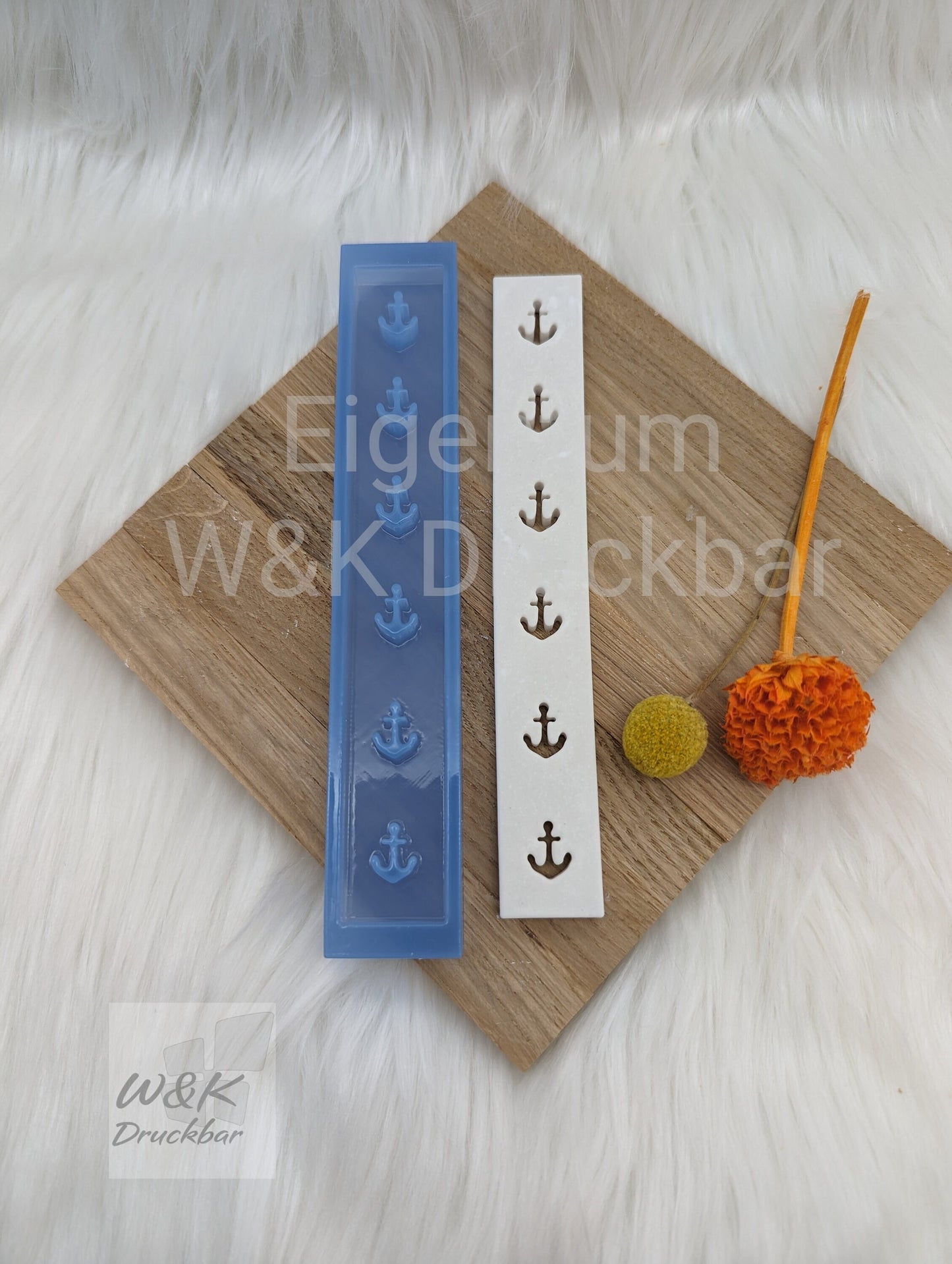 Klötzchen Gießform / Anker Hochkant / Silikonform für Klötzchen / 160x22x8 mm / Silikon Klötzchen Gießform /Gießform Klötzchen