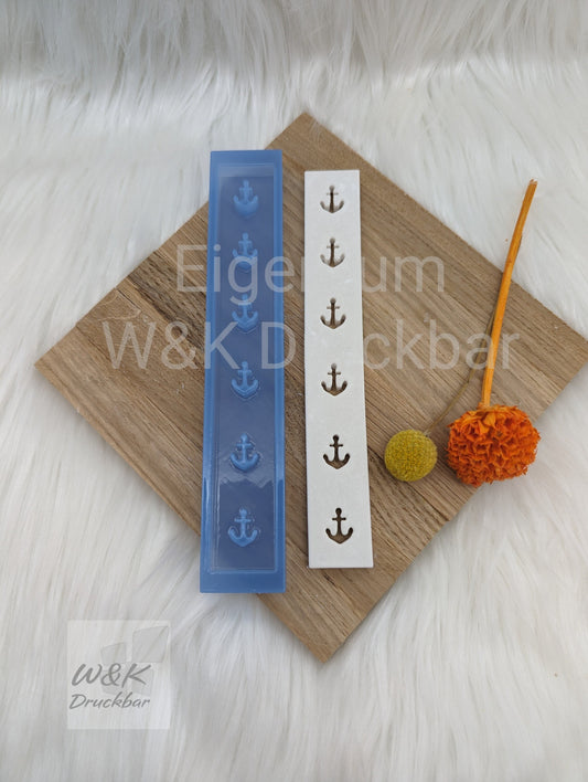 Klötzchen Gießform / Anker Hochkant / Silikonform für Klötzchen / 160x22x8 mm / Silikon Klötzchen Gießform /Gießform Klötzchen