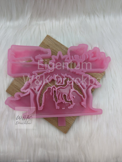 Silikonform Weihnachtskrippe 8 tlg. V1 / Teelichthalter / Krippenspiel / Krippe / Weihnachtsdeko / Raysin / Silikonform
