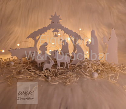 Silikonform Weihnachtskrippe 8 tlg. V1 / Teelichthalter / Krippenspiel / Krippe / Weihnachtsdeko / Raysin / Silikonform