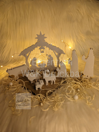Silikonform Weihnachtskrippe 8 tlg. V1 / Teelichthalter / Krippenspiel / Krippe / Weihnachtsdeko / Raysin / Silikonform