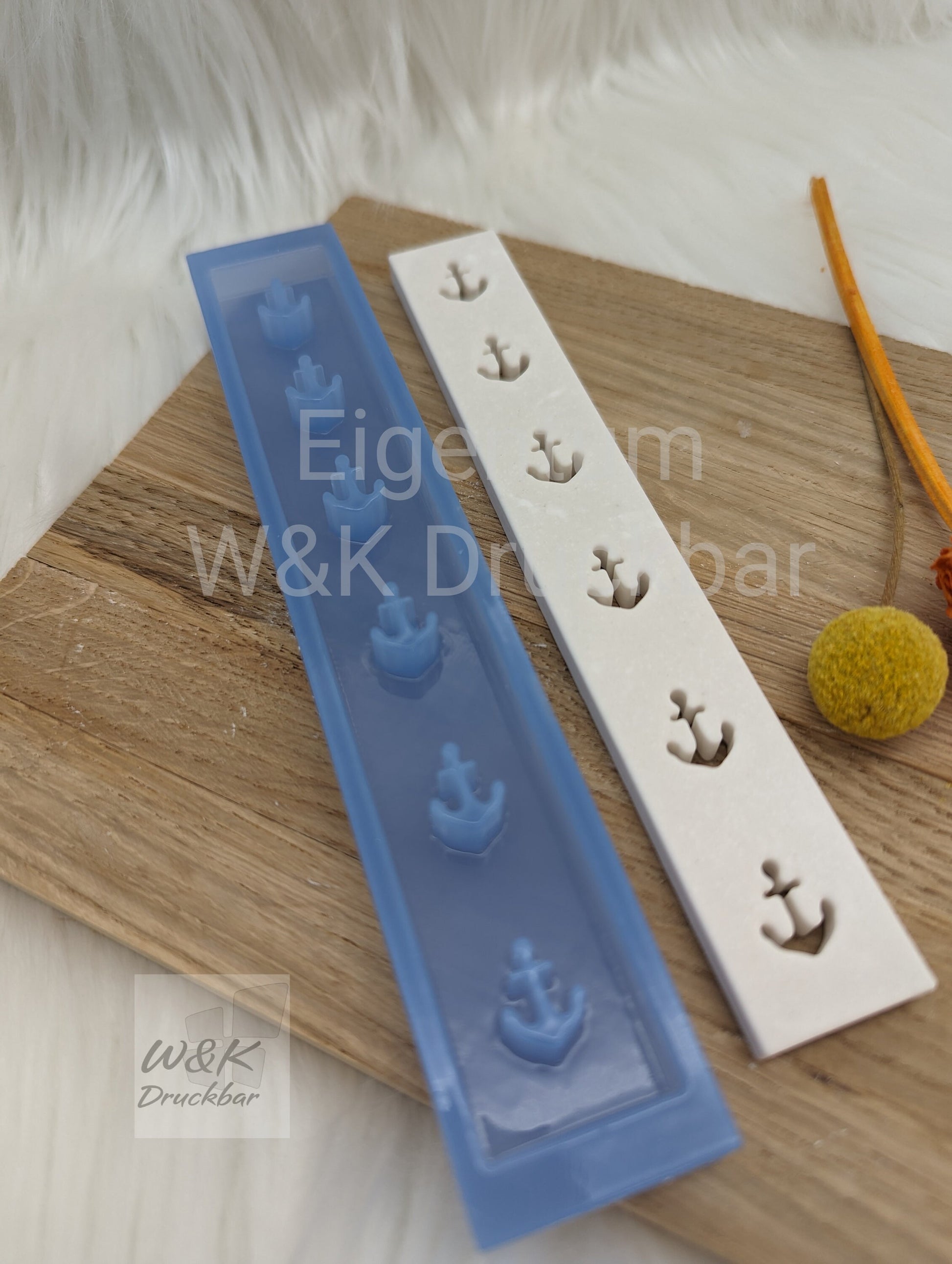 Klötzchen Gießform / Anker Hochkant / Silikonform für Klötzchen / 160x22x8 mm / Silikon Klötzchen Gießform /Gießform Klötzchen