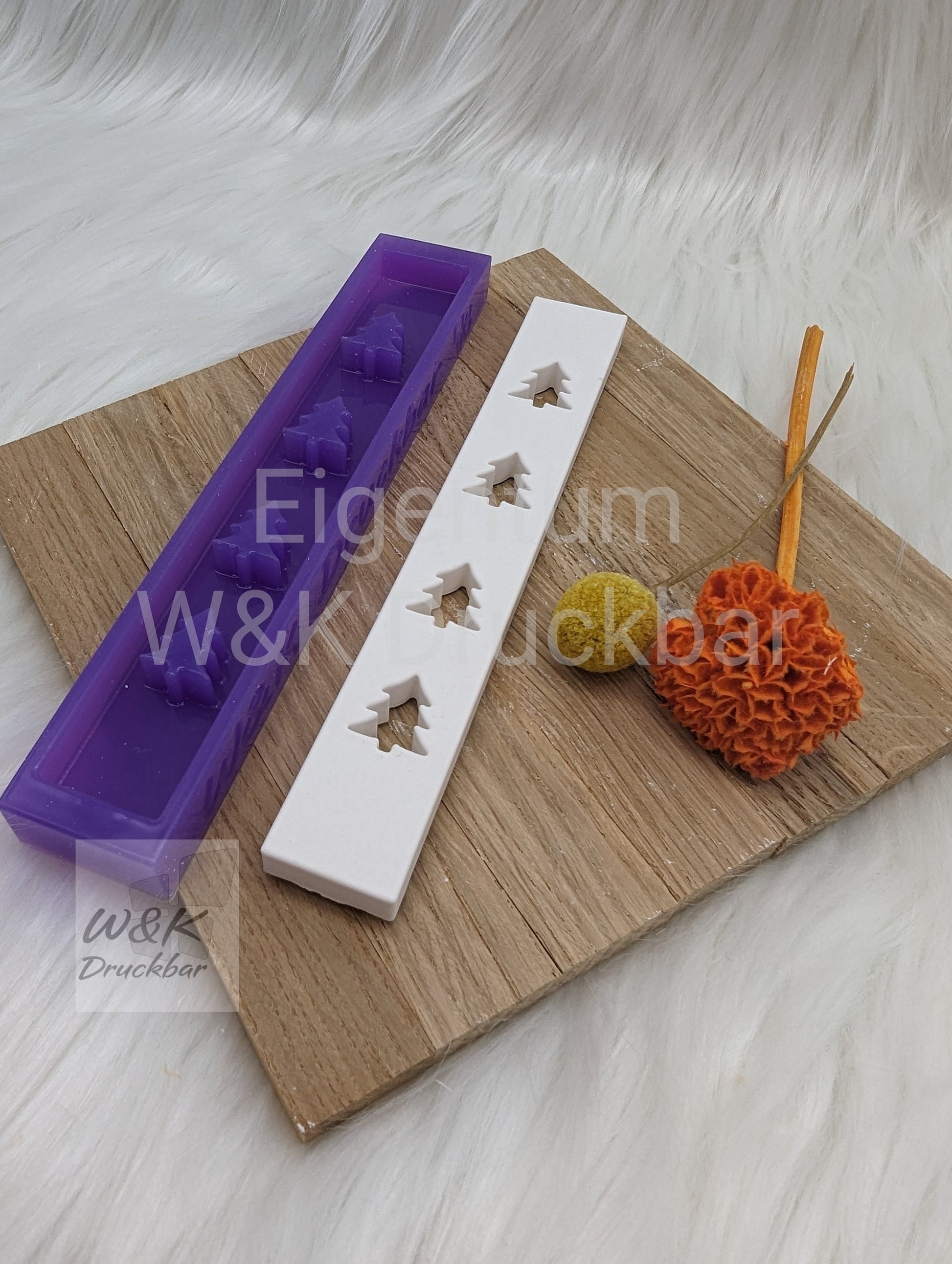 Klötzchen Gießform / Tannen Hochkant / Silikonform für Klötzchen / 160x22x8 mm / Silikon Klötzchen Gießform /Gießform Klötzchen