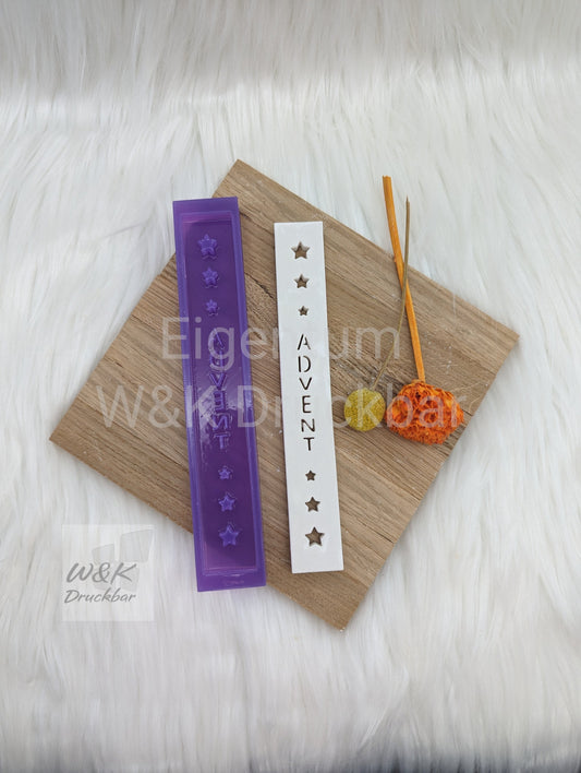 Klötzchen Gießform / ADVENT Hochkant / Silikonform für Klötzchen / 160x22x8 mm / Silikon Klötzchen Gießform /Gießform Klötzchen