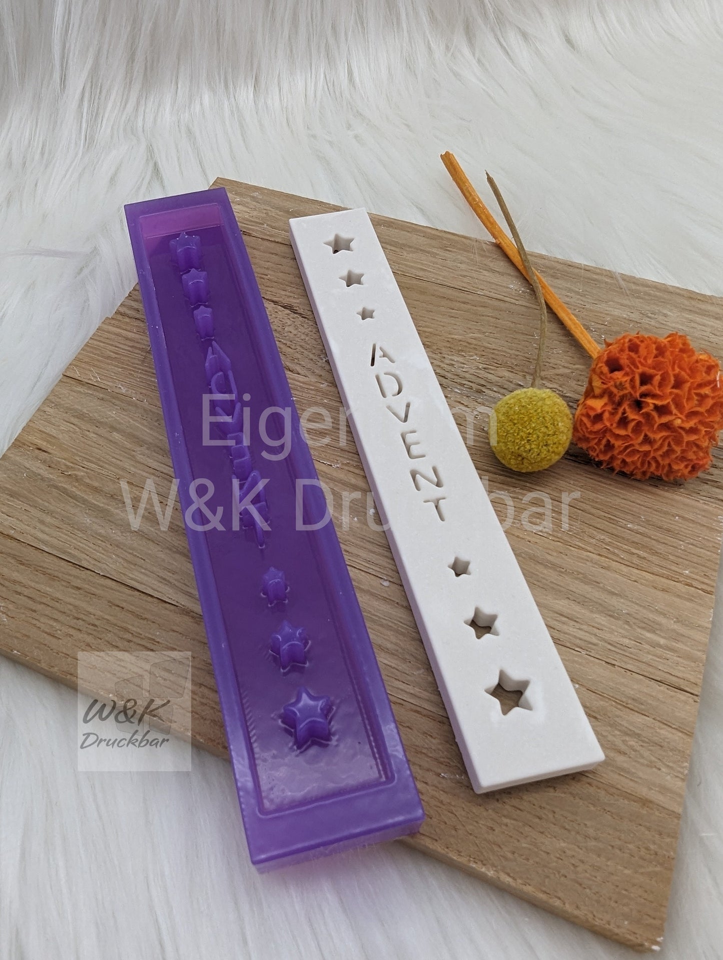 Klötzchen Gießform / ADVENT Hochkant / Silikonform für Klötzchen / 160x22x8 mm / Silikon Klötzchen Gießform /Gießform Klötzchen