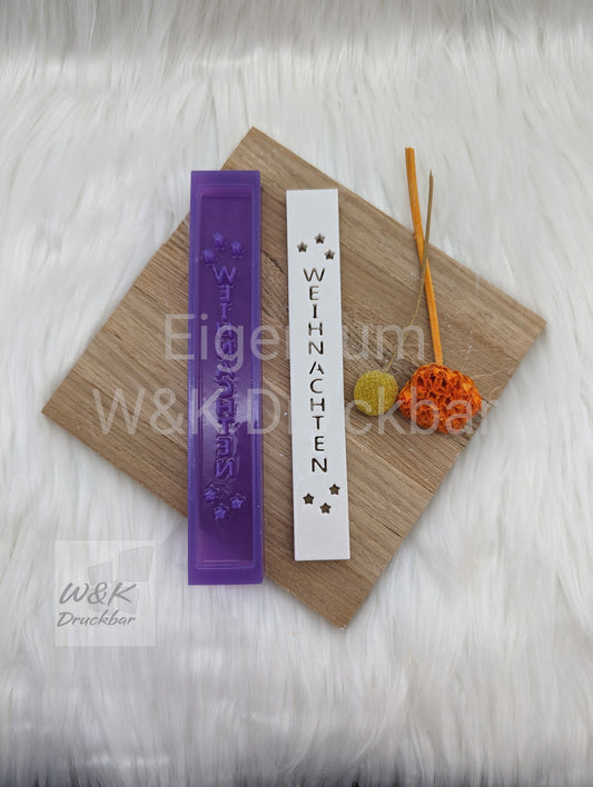 Klötzchen Gießform / WEIHNACHTEN Hochkant / Silikonform für Klötzchen / 160x22x8 mm / Silikon Klötzchen Gießform /Gießform Klötzchen