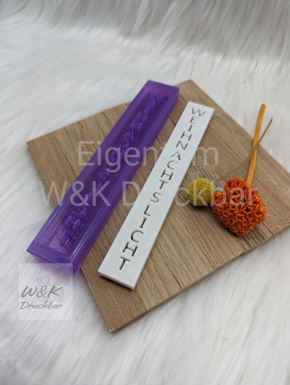Klötzchen Gießform / WEIHNACHTSLICHT Hochkant / Silikonform für Klötzchen / 160x22x8 mm / Silikon Klötzchen Gießform /Gießform Klötzchen