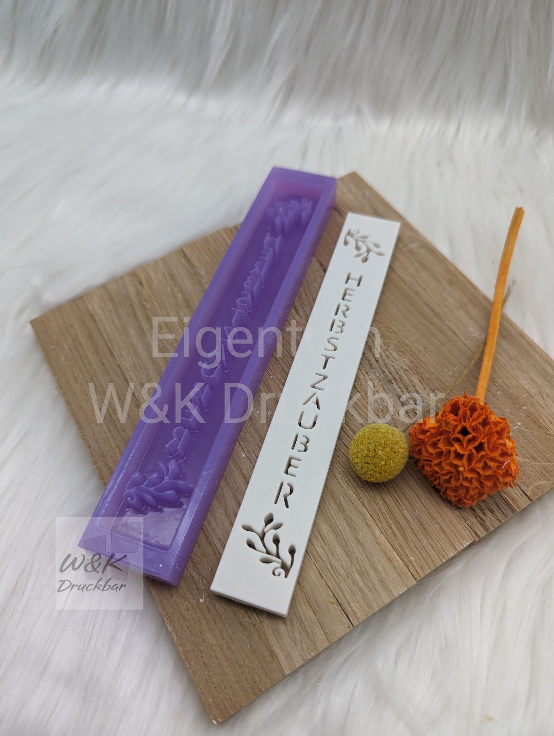 Klötzchen Gießform / Herbstzauber Hochkant / Silikonform für Klötzchen / 160x22x8 mm / Silikon Klötzchen Gießform /Gießform Klötzchen
