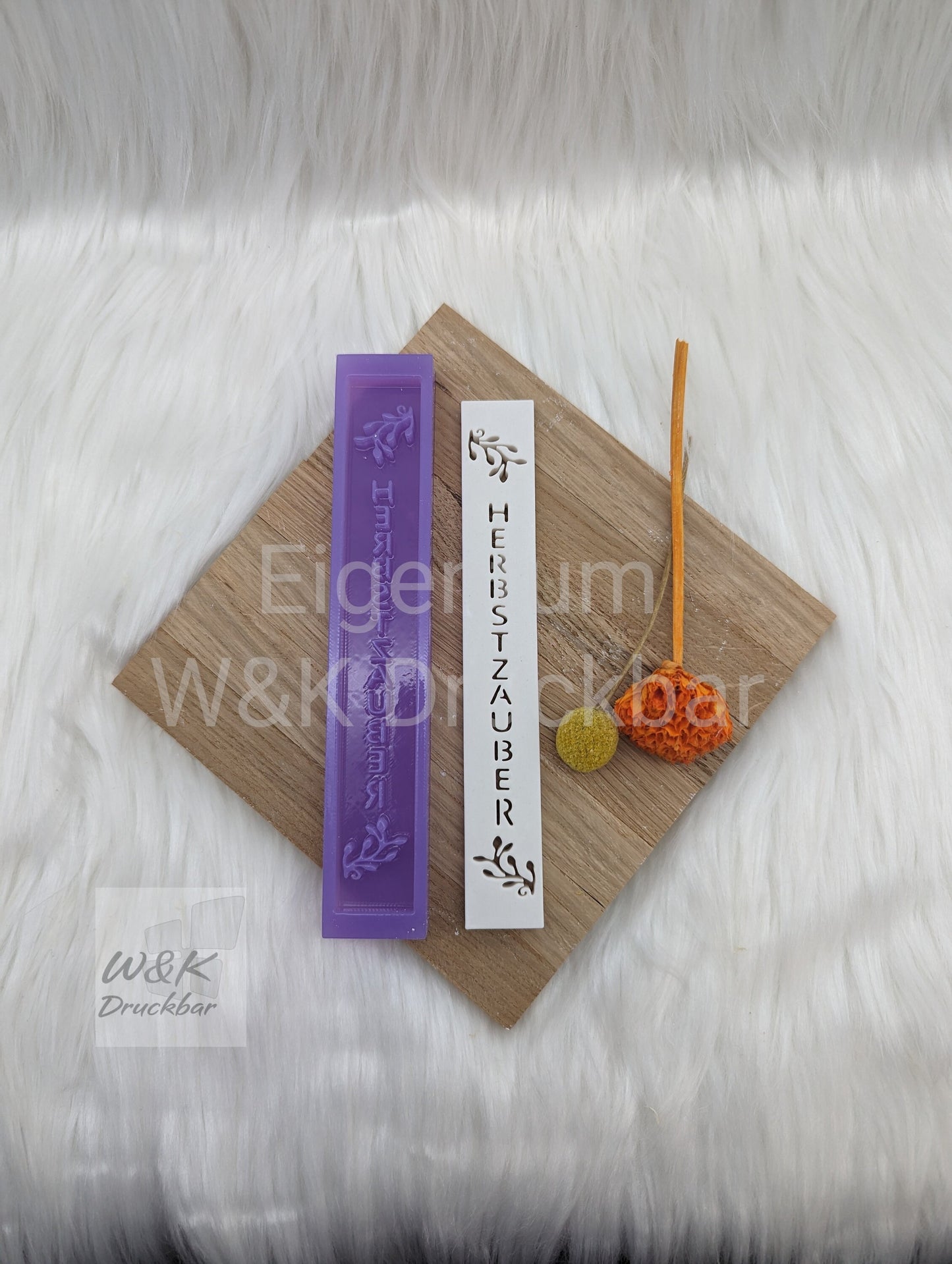 Klötzchen Gießform / Herbstzauber Hochkant / Silikonform für Klötzchen / 160x22x8 mm / Silikon Klötzchen Gießform /Gießform Klötzchen