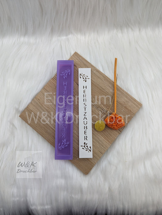 Klötzchen Gießform / Herbstzauber Hochkant / Silikonform für Klötzchen / 160x22x8 mm / Silikon Klötzchen Gießform /Gießform Klötzchen