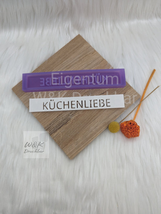 Klötzchen Gießform / KÜCHENLIEBE / Silikonform für Klötzchen/160x22x8 mm/Silikon Klötzchen Gießform Herz Motiv