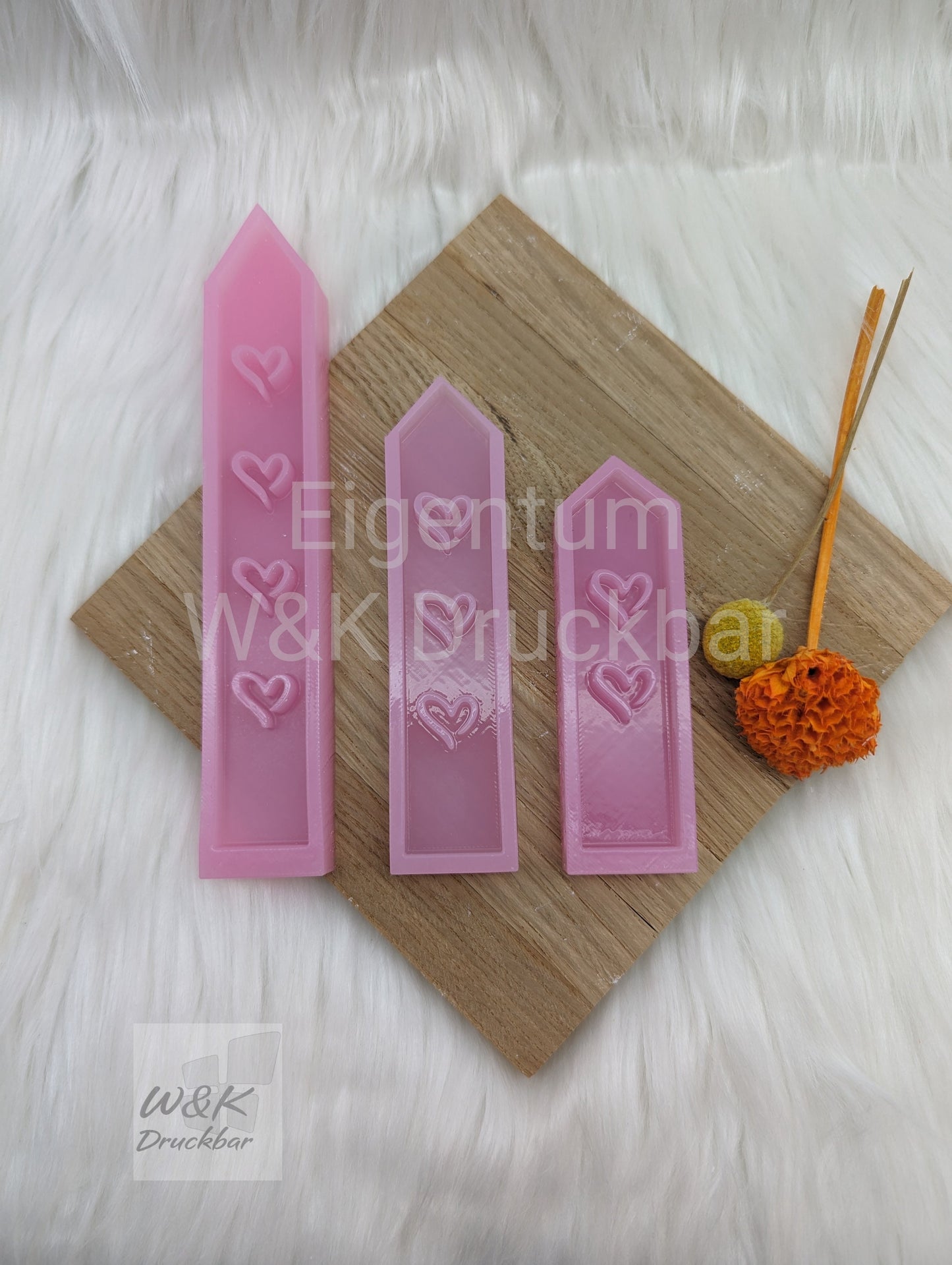 Klötzchenhäuscher Gießform / Herz Hochkant / Silikonform für Klötzchen / Silikon Klötzchen Gießform /Gießform Klötzchen