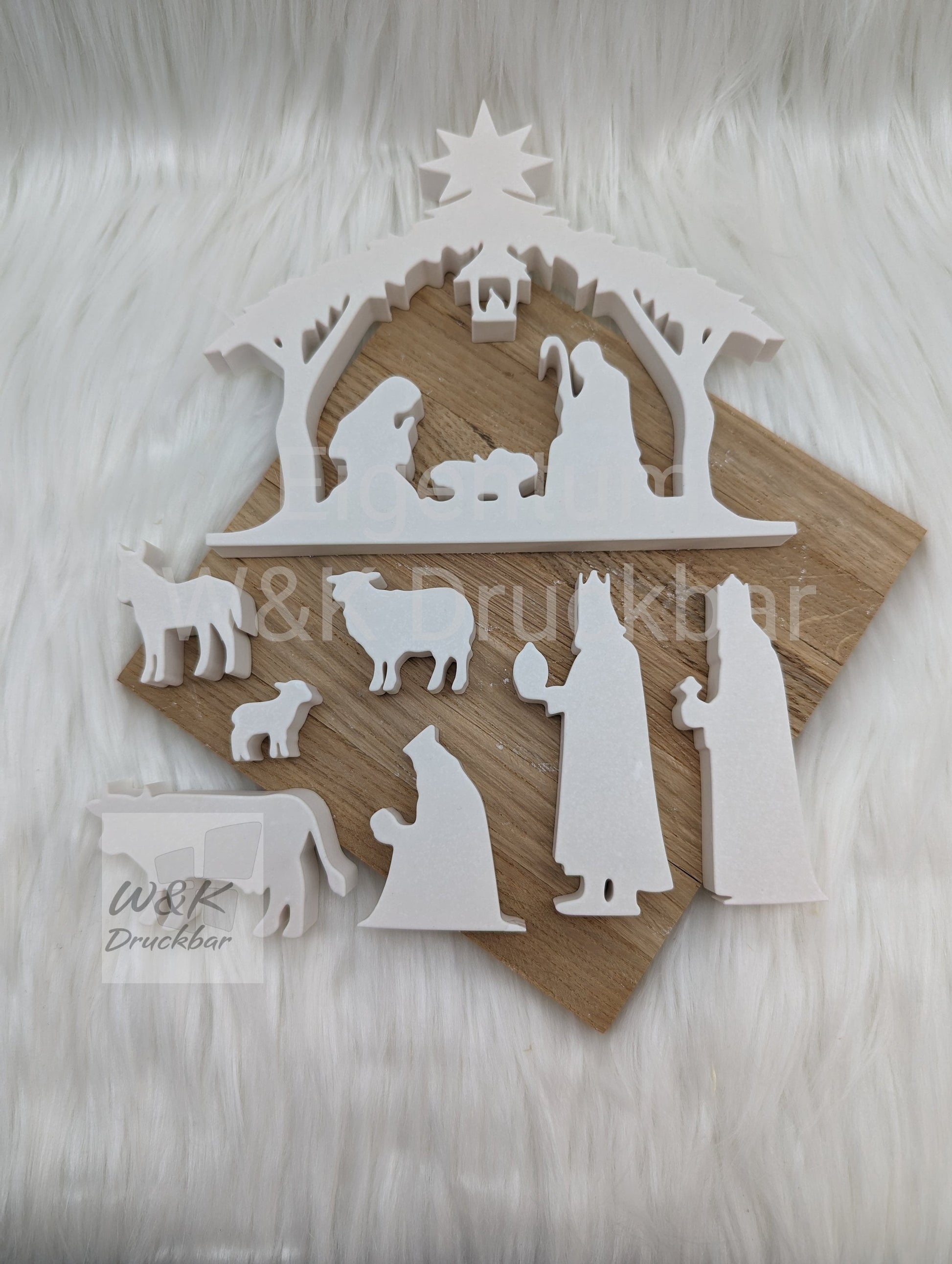 Silikonform Weihnachtskrippe 8 tlg. V1 / Teelichthalter / Krippenspiel / Krippe / Weihnachtsdeko / Raysin / Silikonform
