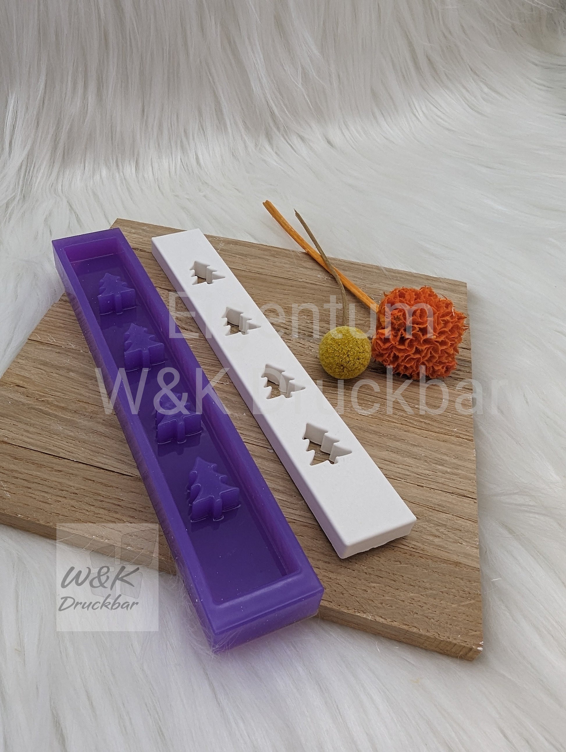 Klötzchen Gießform / Tannen Hochkant / Silikonform für Klötzchen / 160x22x8 mm / Silikon Klötzchen Gießform /Gießform Klötzchen