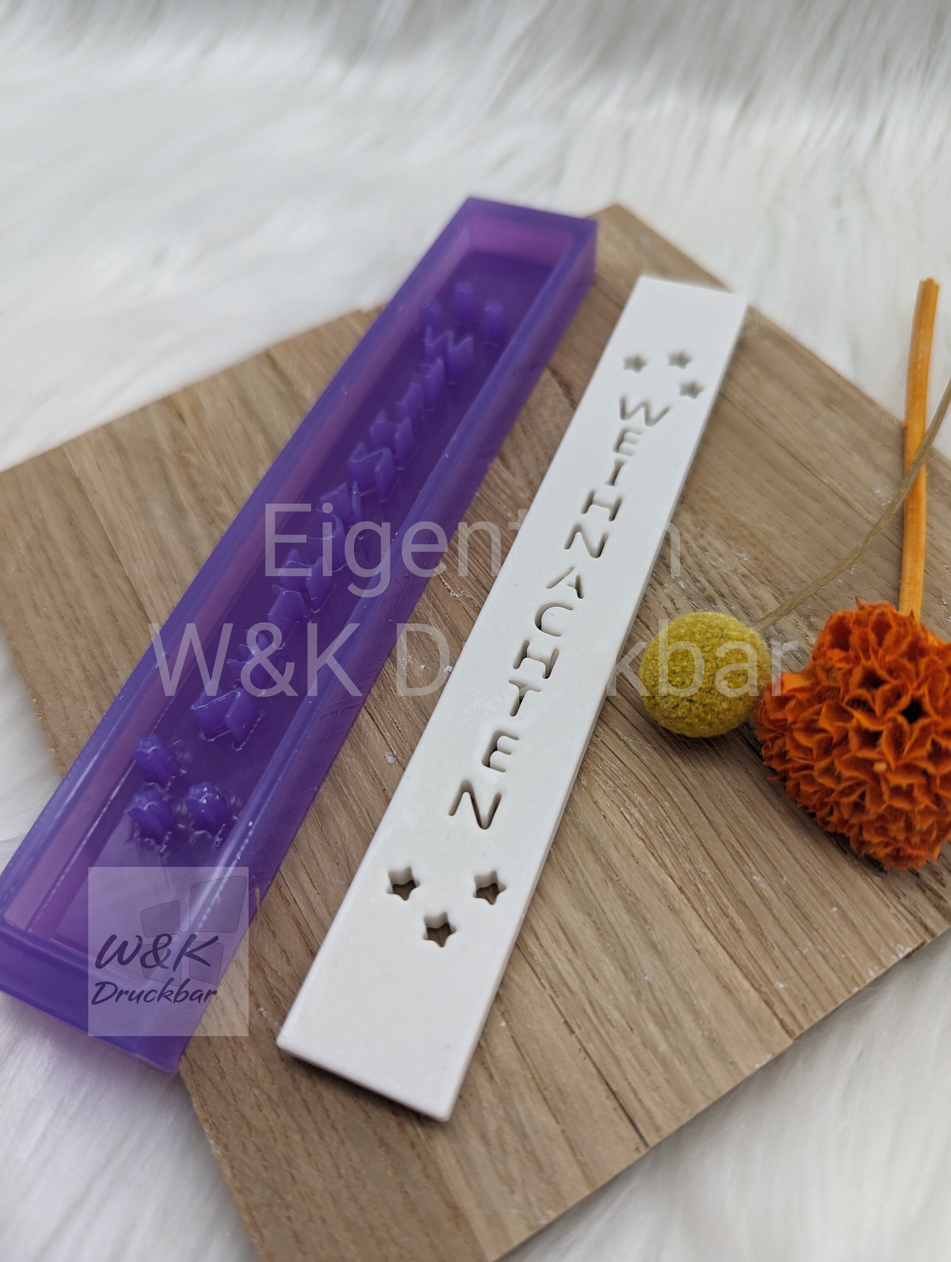 Klötzchen Gießform / WEIHNACHTEN Hochkant / Silikonform für Klötzchen / 160x22x8 mm / Silikon Klötzchen Gießform /Gießform Klötzchen