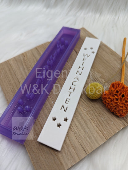 Klötzchen Gießform / WEIHNACHTEN Hochkant / Silikonform für Klötzchen / 160x22x8 mm / Silikon Klötzchen Gießform /Gießform Klötzchen