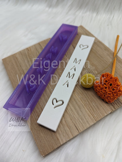 Klötzchen Gießform / MAMA Hochkant / Silikonform für Klötzchen / 160x22x8 mm / Silikon Klötzchen Gießform /Gießform Klötzchen