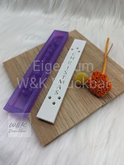 Klötzchen Gießform / CHRISTMAS Hochkant / Silikonform für Klötzchen / 160x22x8 mm / Silikon Klötzchen Gießform /Gießform Klötzchen