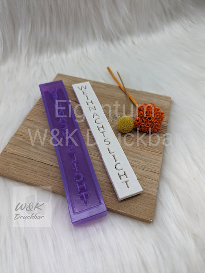 Klötzchen Gießform / WEIHNACHTSLICHT Hochkant / Silikonform für Klötzchen / 160x22x8 mm / Silikon Klötzchen Gießform /Gießform Klötzchen