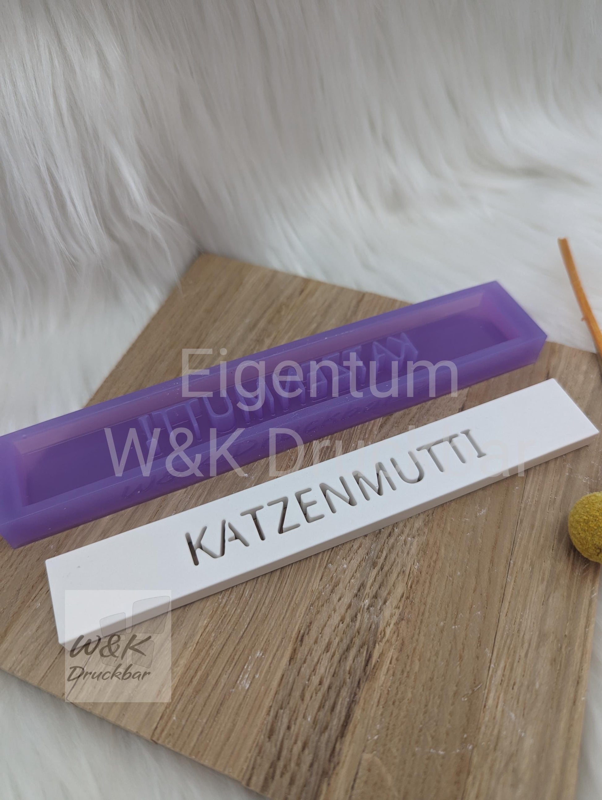 Klötzchen Gießform / KATZENMUTTI / Silikonform für Klötzchen / 160x22x8 mm / Silikon Klötzchen Gießform / Gießform Klötzchen
