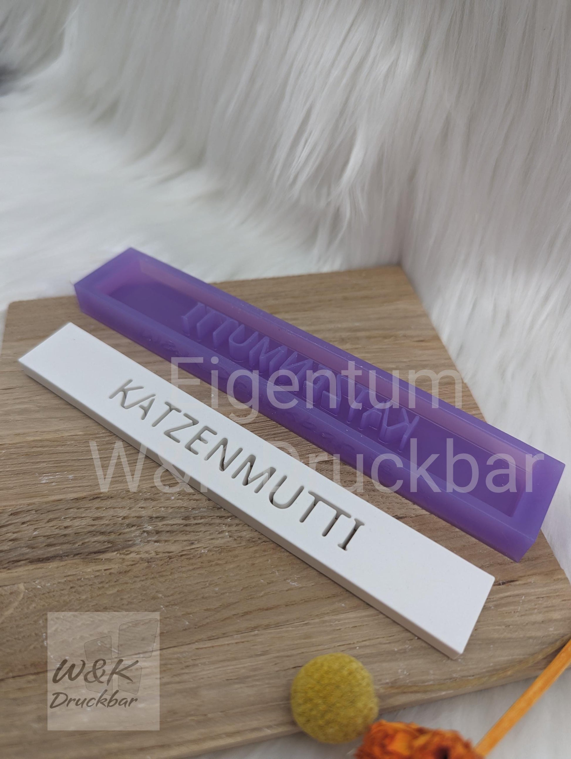 Klötzchen Gießform / KATZENMUTTI / Silikonform für Klötzchen / 160x22x8 mm / Silikon Klötzchen Gießform / Gießform Klötzchen