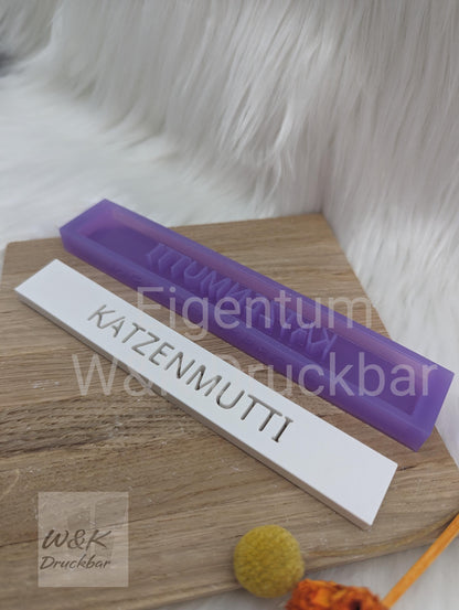 Klötzchen Gießform / KATZENMUTTI / Silikonform für Klötzchen / 160x22x8 mm / Silikon Klötzchen Gießform / Gießform Klötzchen