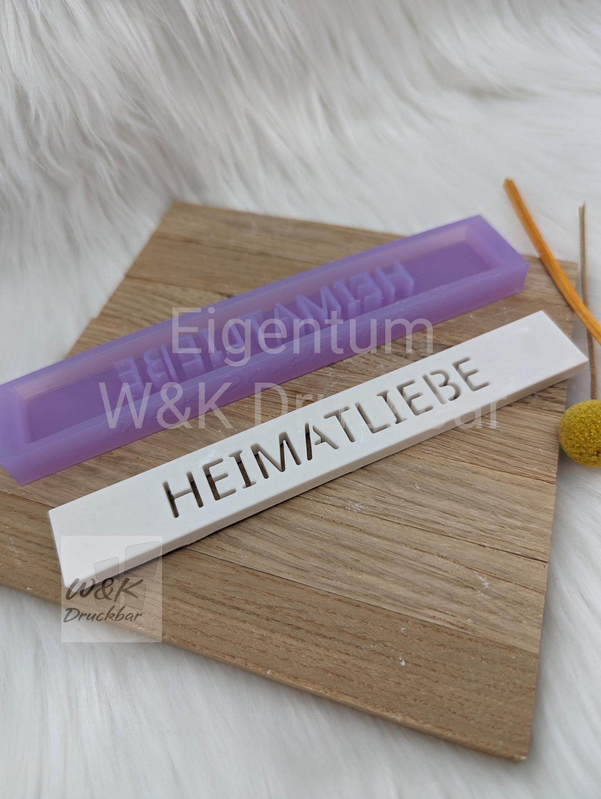 Klötzchen Gießform / HEIMATLIEBE / Silikonform für Klötzchen / 160x22x8 mm / Silikon Klötzchen Gießform / Gießform Klötzchen