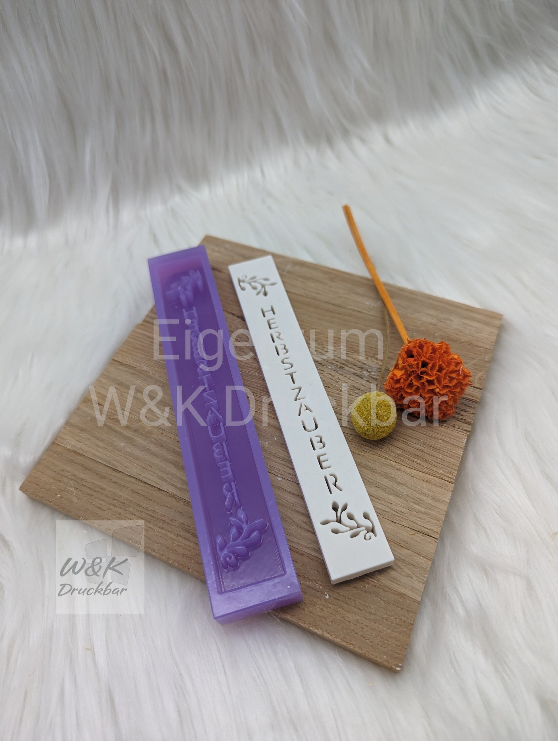 Klötzchen Gießform / Herbstzauber Hochkant / Silikonform für Klötzchen / 160x22x8 mm / Silikon Klötzchen Gießform /Gießform Klötzchen