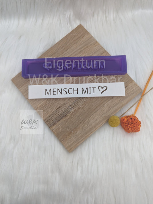 Klötzchen Gießform / MENSCH MIT Herz / Silikonform für Klötzchen/160x22x8 mm/Silikon Klötzchen Gießform Herz Motiv