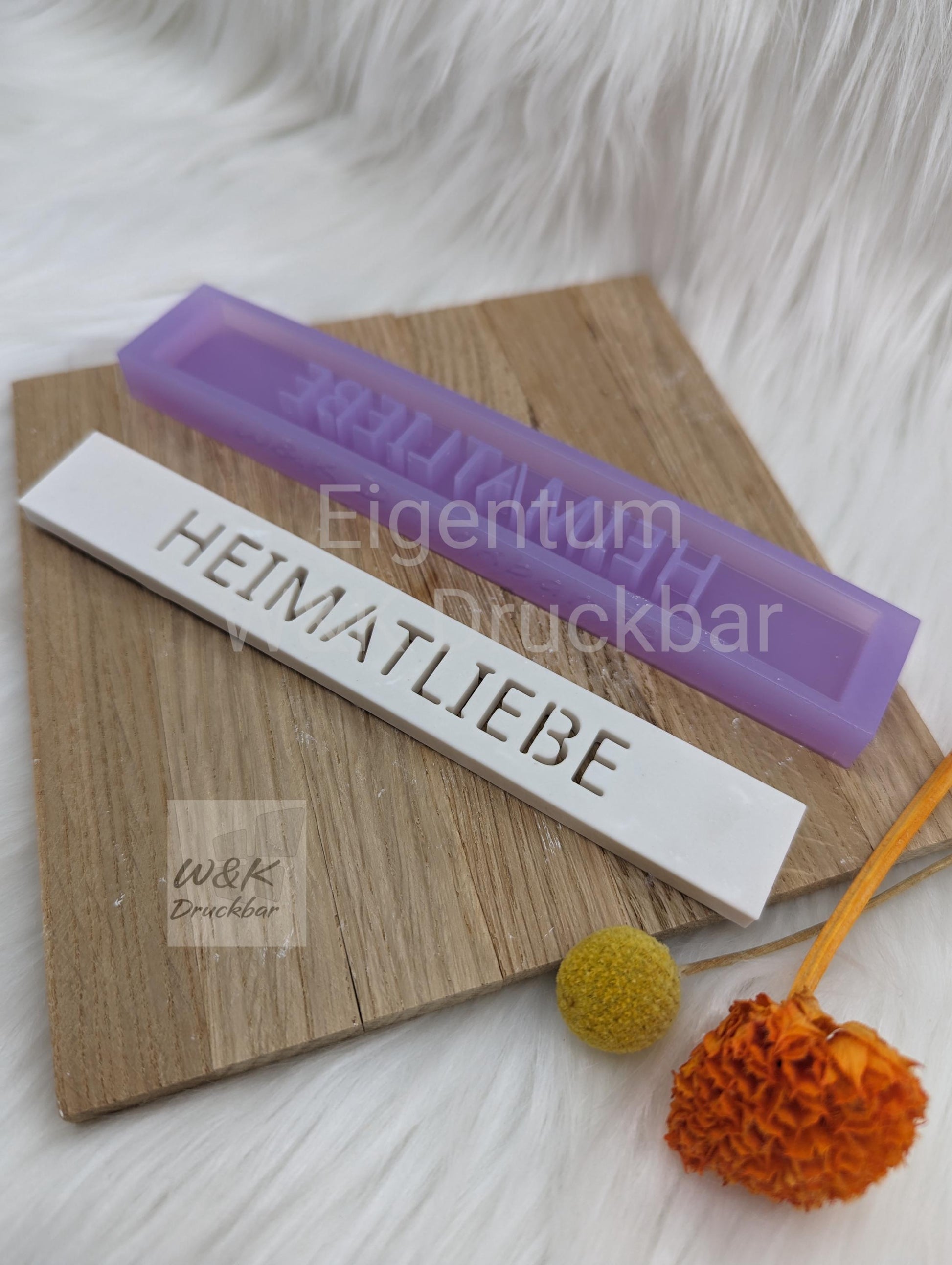 Klötzchen Gießform / HEIMATLIEBE / Silikonform für Klötzchen / 160x22x8 mm / Silikon Klötzchen Gießform / Gießform Klötzchen