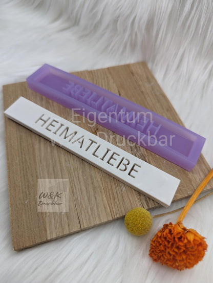 Klötzchen Gießform / HEIMATLIEBE / Silikonform für Klötzchen / 160x22x8 mm / Silikon Klötzchen Gießform / Gießform Klötzchen