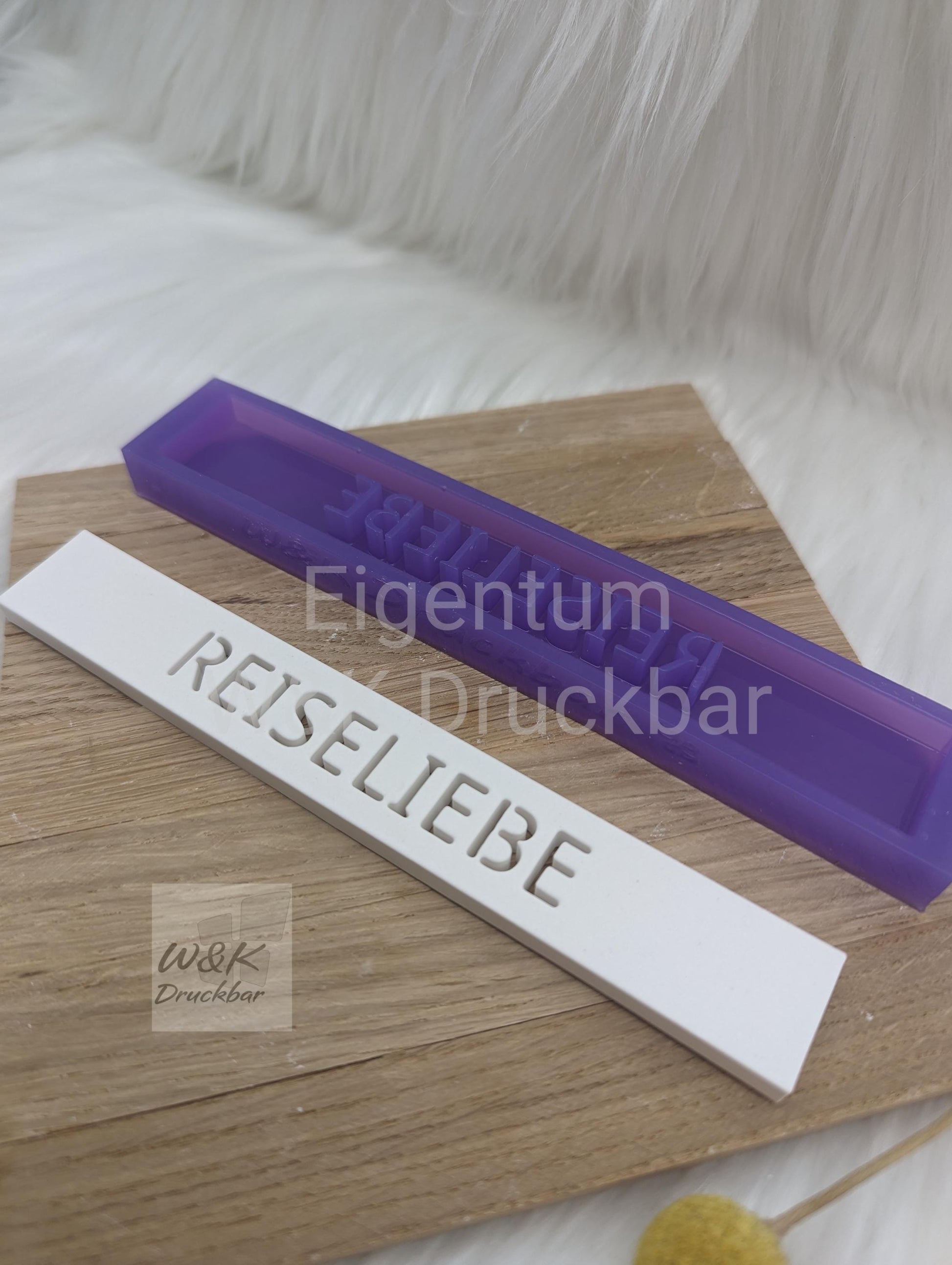 Klötzchen Gießform / REISELIEBE / Silikonform für Klötzchen / 160x22x8 mm / Silikon Klötzchen Gießform / Gießform Klötzchen