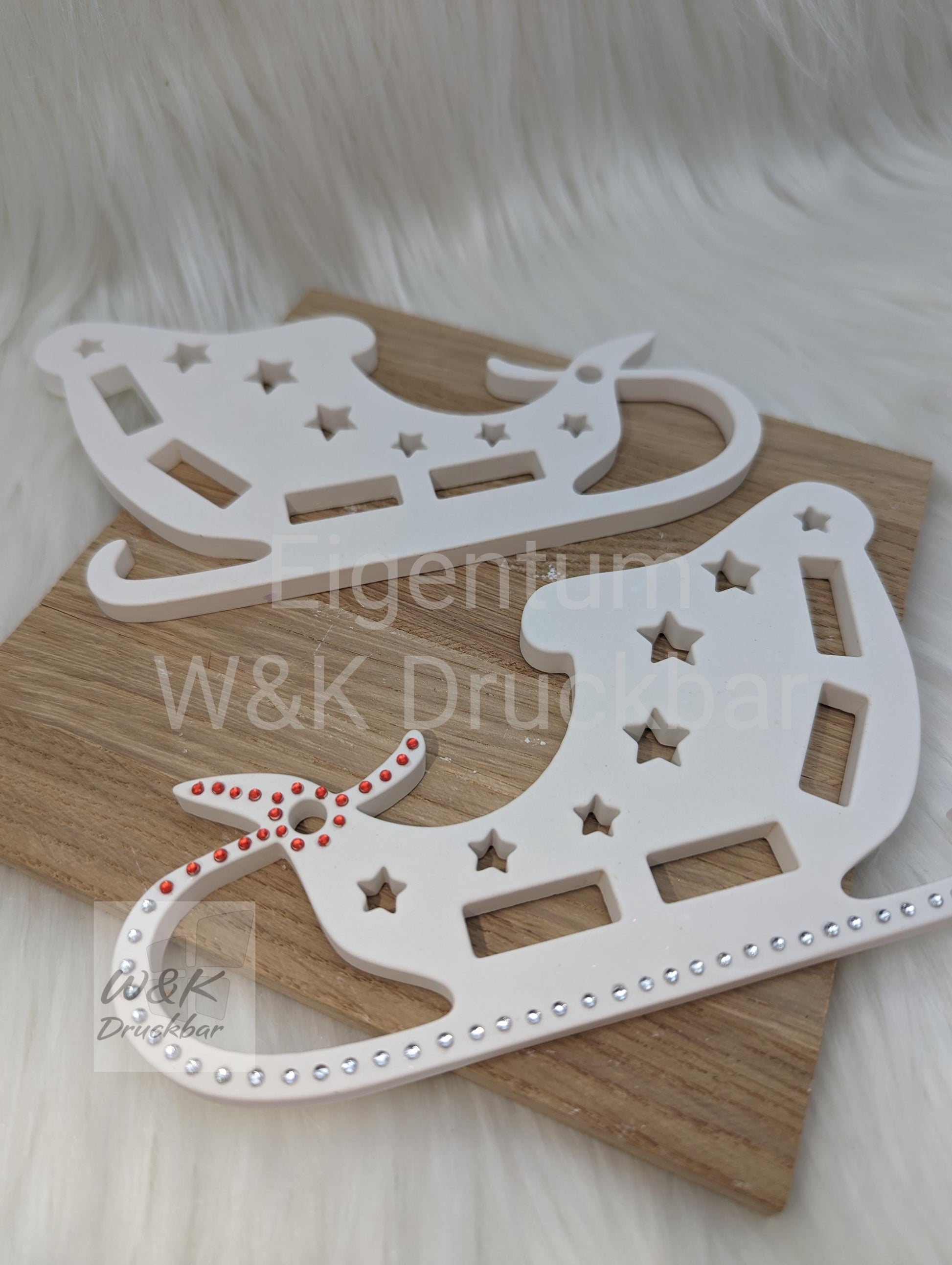 Gießform XL Schlitten / Weihnachtsschlitten / Miniatur / passend für Klötzchen / Raysin