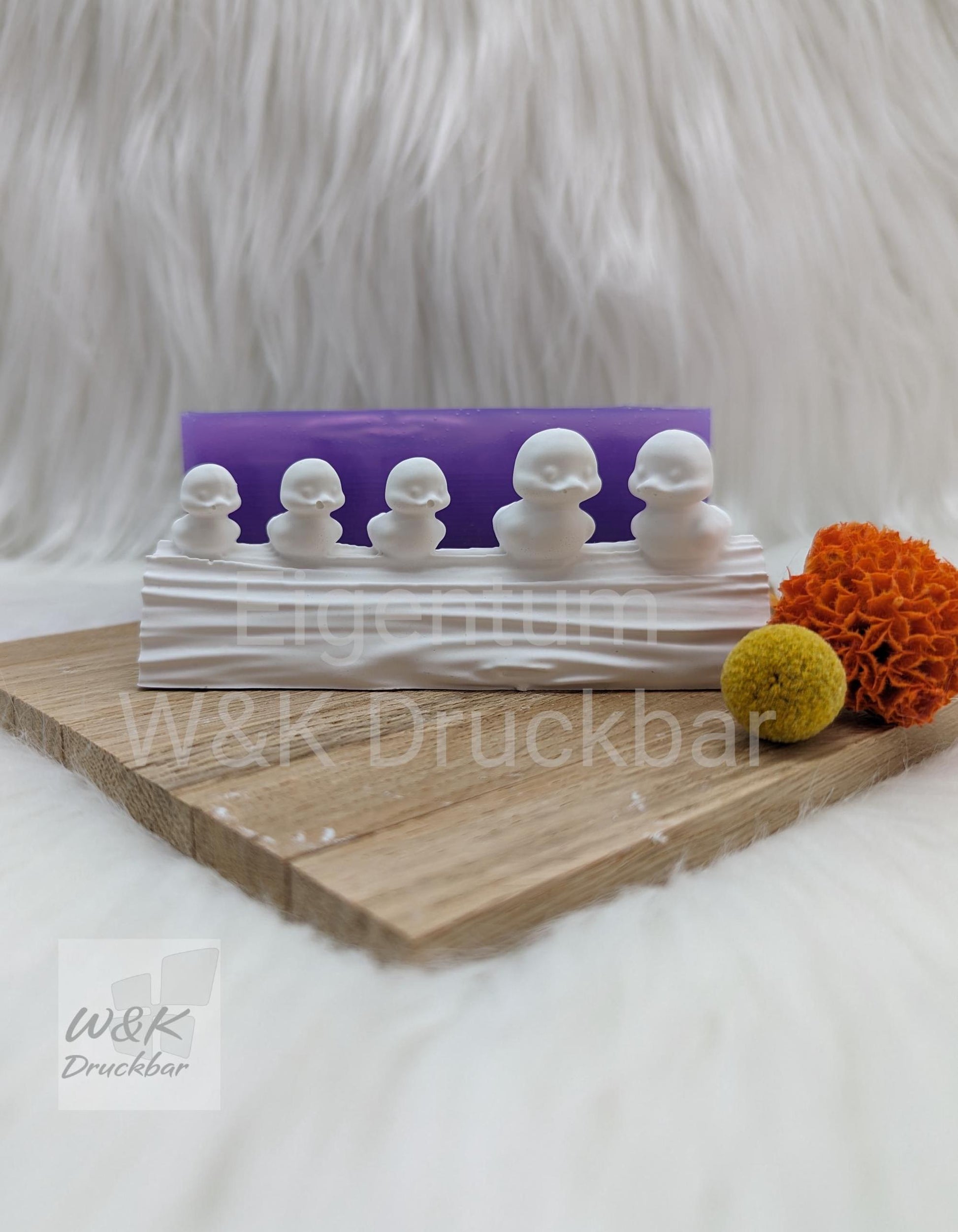 Silikonform Enten / Enten auf Baumstamm / Entenfamilie Gießform / Raysin / Silikonform