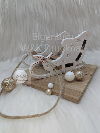 Gießform XL Schlitten / Weihnachtsschlitten / Miniatur / passend für Klötzchen / Raysin
