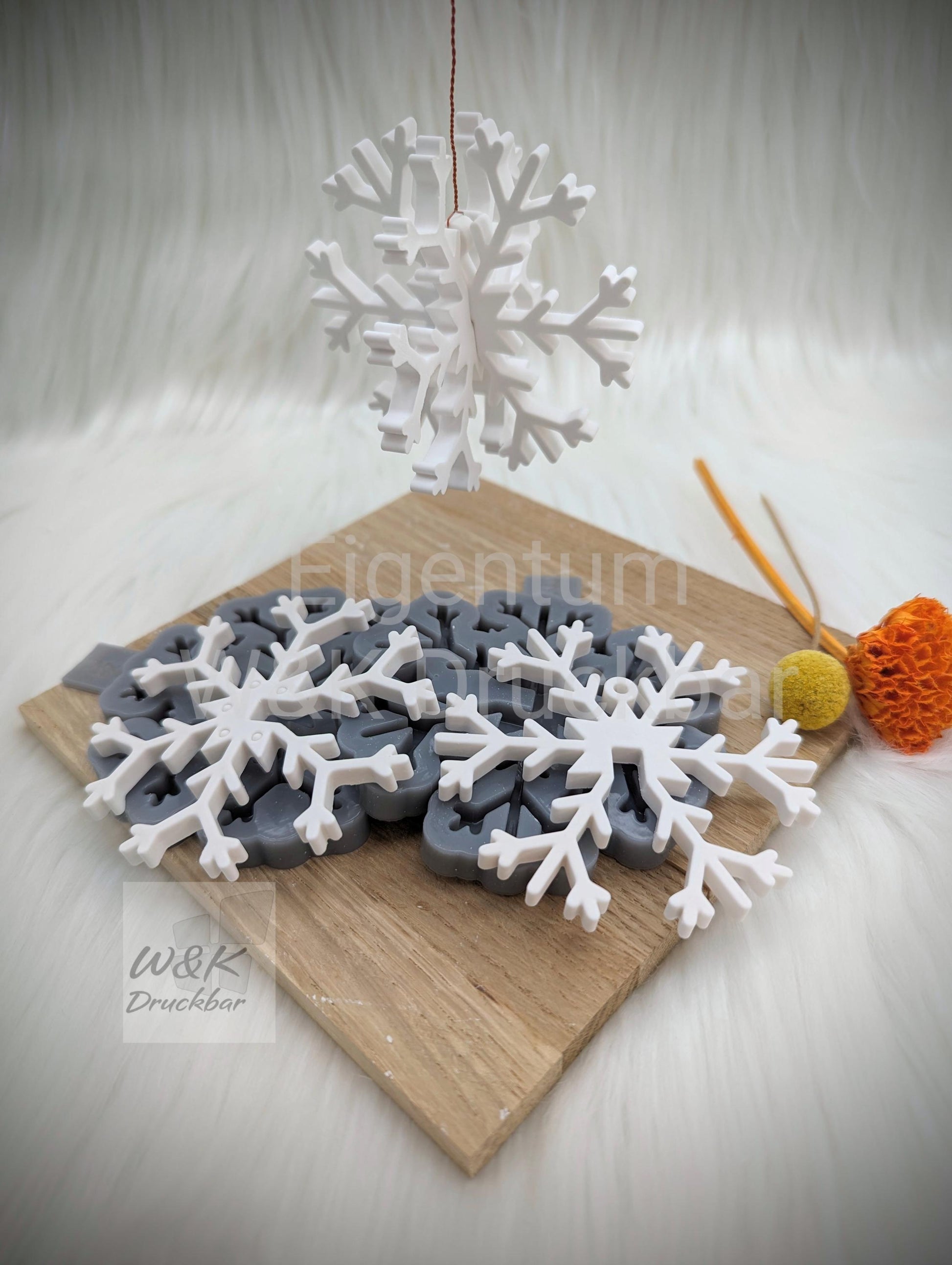 Silikonform Schneeflocke / Anhänger / Winterzeit / Gießform / Raysin / Silikonform
