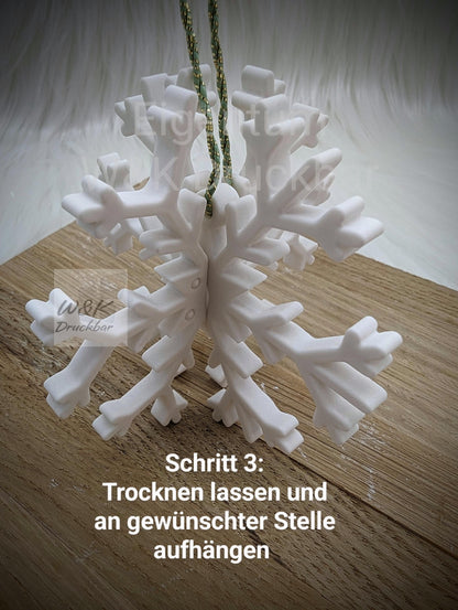 Silikonform Schneeflocke / Anhänger / Winterzeit / Gießform / Raysin / Silikonform