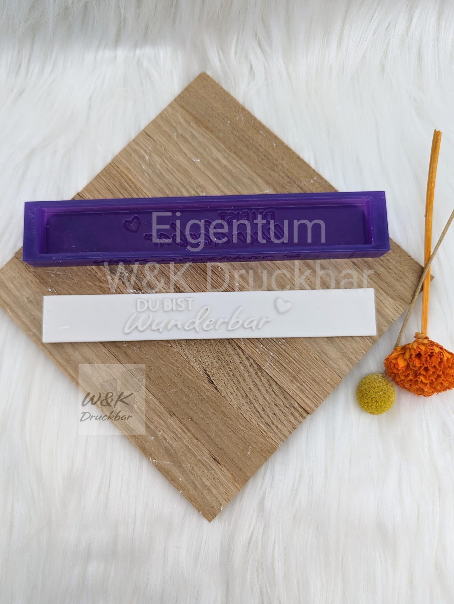 Klötzchen Gießform / DU BIST Wunderbar / Silikonform für Klötzchen /160x22x8 mm / Silikon Klötzchen Gießform /Gießform Klötzchen