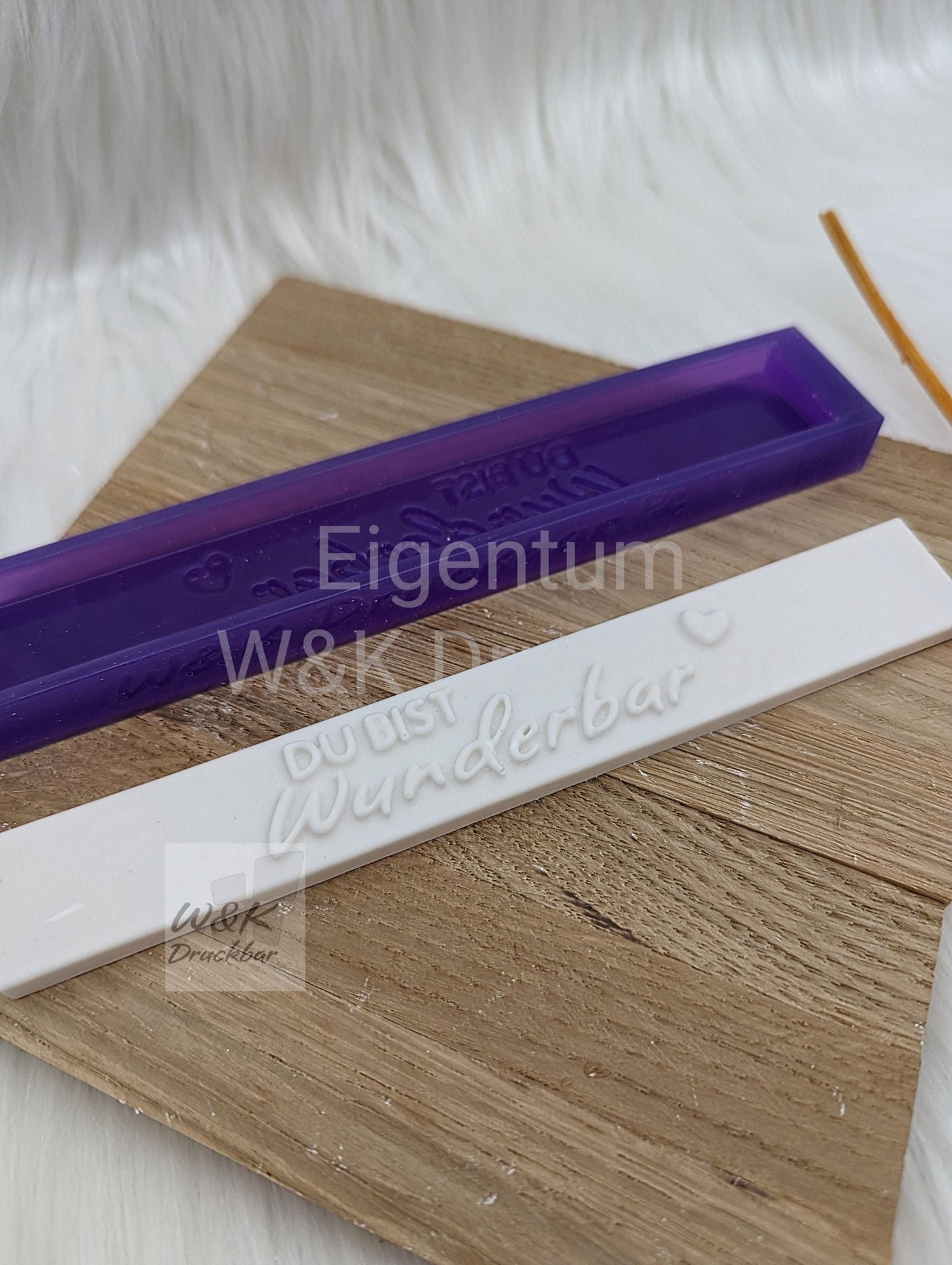 Klötzchen Gießform / DU BIST Wunderbar / Silikonform für Klötzchen /160x22x8 mm / Silikon Klötzchen Gießform /Gießform Klötzchen