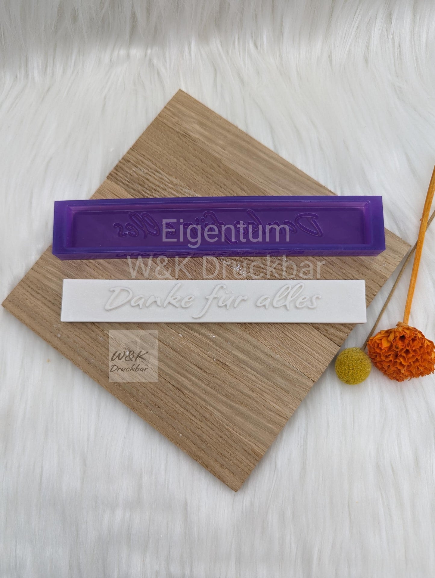 Klötzchen Gießform / Danke für alles / Silikonform für Klötzchen /160x22x8 mm / Silikon Klötzchen Gießform /Gießform Klötzchen