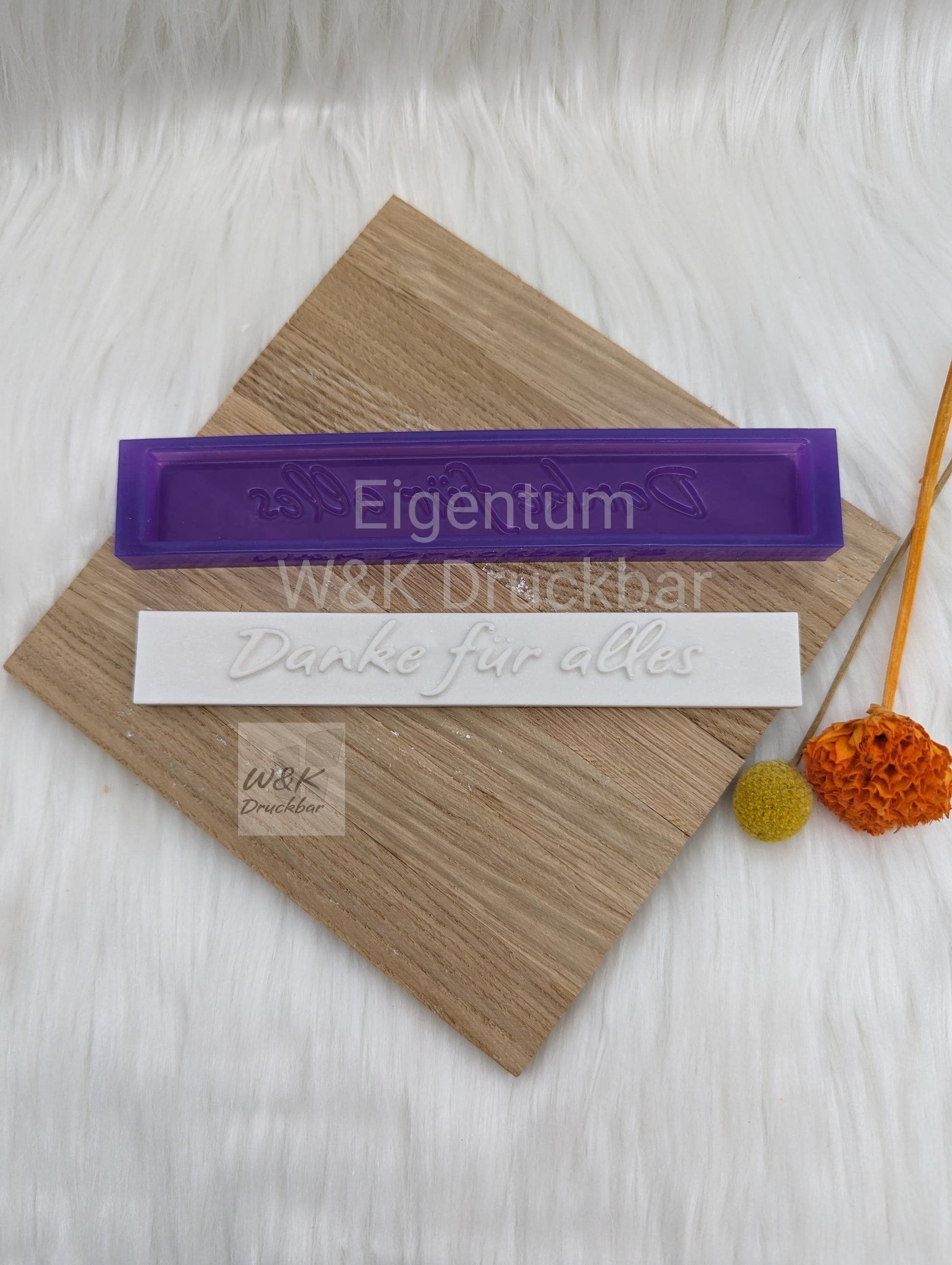 Klötzchen Gießform / Danke für alles / Silikonform für Klötzchen /160x22x8 mm / Silikon Klötzchen Gießform /Gießform Klötzchen