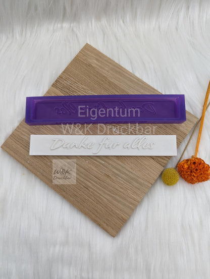 Klötzchen Gießform / Danke für alles / Silikonform für Klötzchen /160x22x8 mm / Silikon Klötzchen Gießform /Gießform Klötzchen