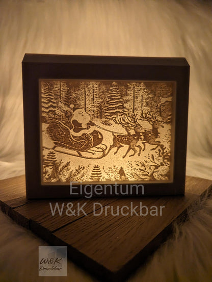 Silikonform für Lichthäuschen Lithophane Weihnachtsschlitten / Next Level Seitenwand Lithophane / Standarthaus / Raysin / Silikonform