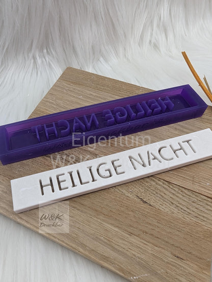Klötzchen Gießform / HEILIGE NACHT/ Silikonform für Klötzchen /160x22x8 mm / Silikon Klötzchen Gießform /Gießform Klötzchen