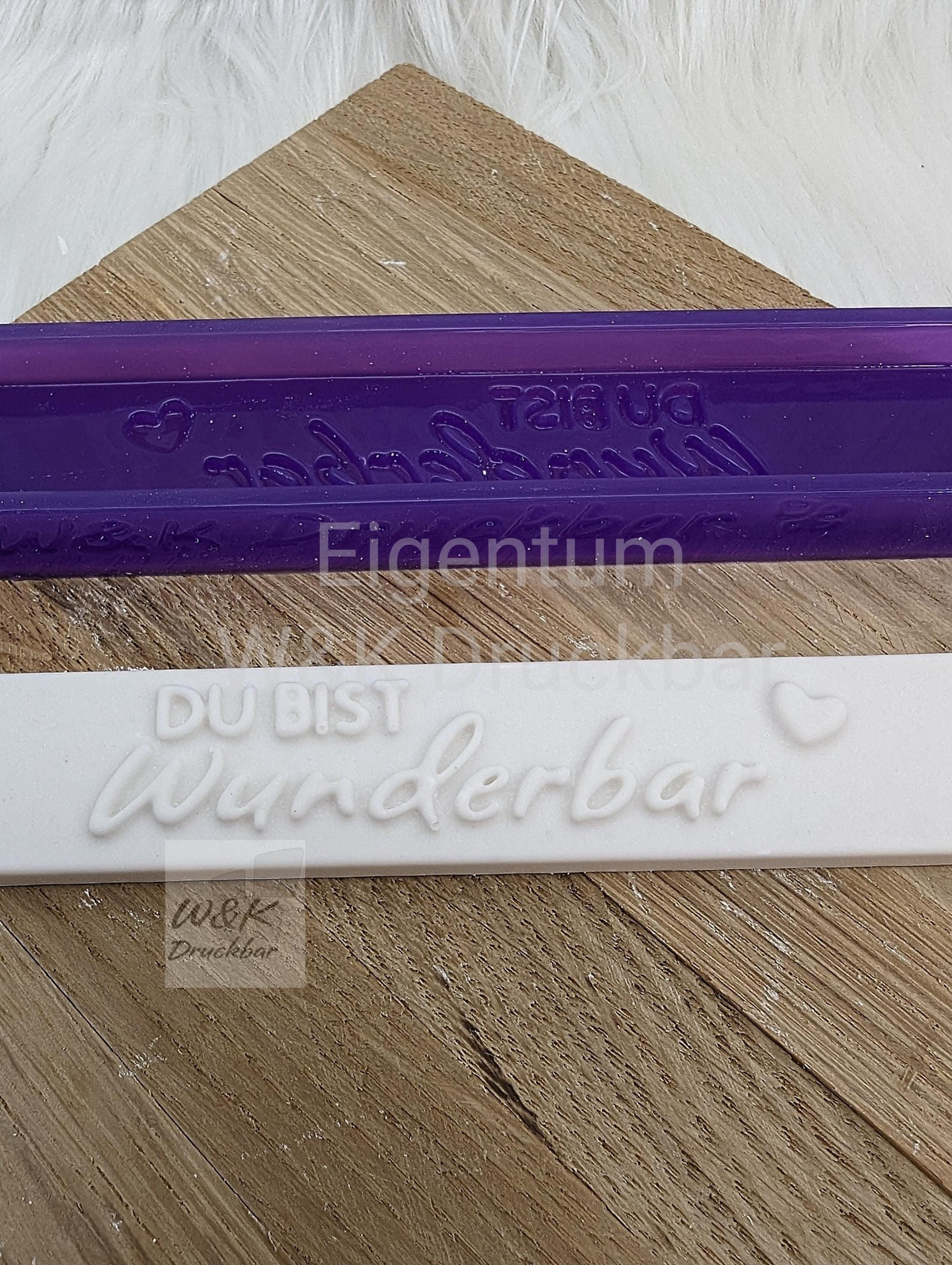 Klötzchen Gießform / DU BIST Wunderbar / Silikonform für Klötzchen /160x22x8 mm / Silikon Klötzchen Gießform /Gießform Klötzchen