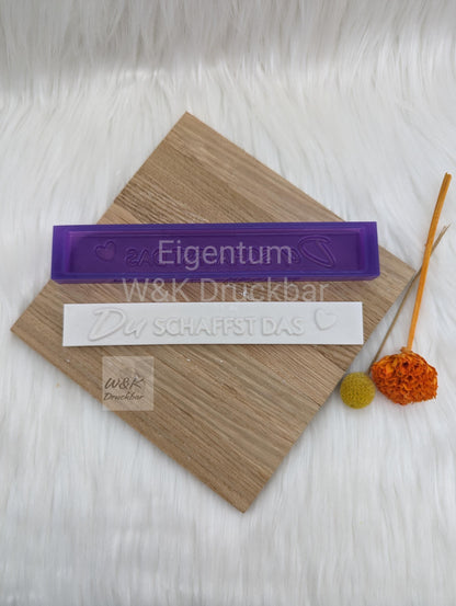 Klötzchen Gießform / Du SCHAFFST DAS / Silikonform für Klötzchen /160x22x8 mm / Silikon Klötzchen Gießform /Gießform Klötzchen